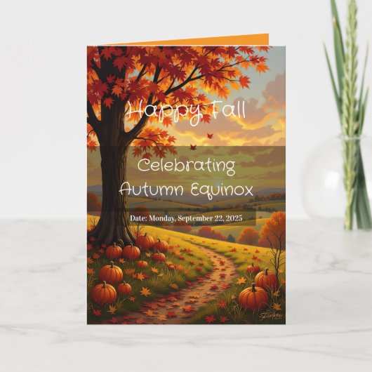 Leeg Aangepaste Herfst Equinox Gevouwen Wenskaart Kaart (Voorkant)