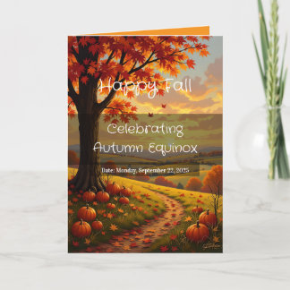 Leeg Aangepaste Herfst Equinox Gevouwen Wenskaart Kaart