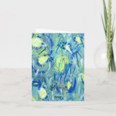 Leeg Abstract Blauw Modern Art Gevouwen Nota Kaart (Achterkant)