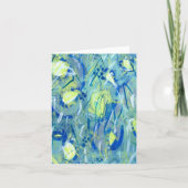 Leeg Abstract Blauw Modern Art Gevouwen Nota Kaart (Voorkant)