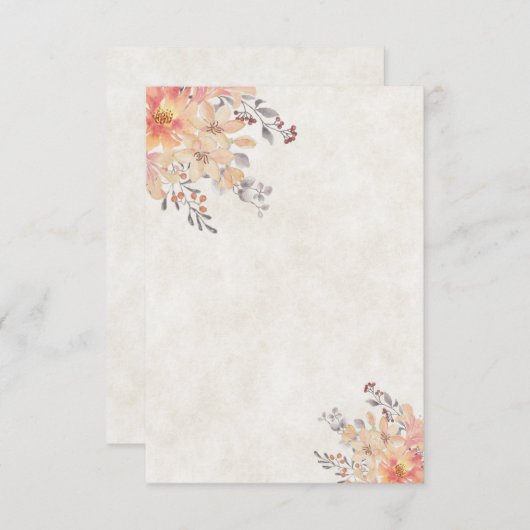 Leeg budget Abrikoos waterverf bloem bruiloft  Kaart (Voorkant / Achterkant)