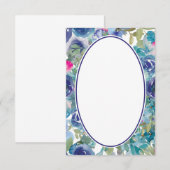Leeg budget Blauw aquarel bloem bruiloft Kaart (Voorkant / Achterkant)