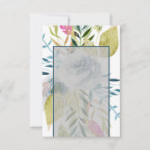 Leeg budget Blauw aquarel bloem bruiloft  Kaart (Voorkant)