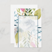 Leeg budget Blauw aquarel bloem bruiloft  Kaart (Voorkant / Achterkant)