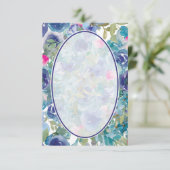 Leeg budget Blauw bloemachtergrond bruiloft  Kaart (Staand voorkant)