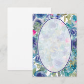 Leeg budget Blauw bloemachtergrond bruiloft  Kaart (Voorkant / Achterkant)