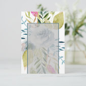 Leeg budget Blauwe aquarel bloem bruiloft Kaart (Staand voorkant)