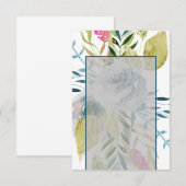 Leeg budget Blauwe aquarel bloem bruiloft Kaart (Voorkant / Achterkant)
