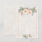 Leeg budget Blush en groene bloem bruiloft Invi Kaart (Voorkant / Achterkant)