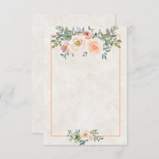 Leeg budget Blush en groene bloem bruiloft Invi Kaart (Voorkant / Achterkant)