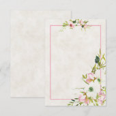 Leeg budget Blush en witte bloemen bruiloft Uitnod Kaart (Voorkant / Achterkant)