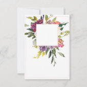 Leeg budget bordeauxrood en paarse bloemen bruilof kaart (Voorkant)