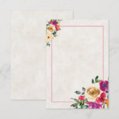 Leeg budget citroen en magenta bloemen bruiloft ui kaart (Voorkant / Achterkant)