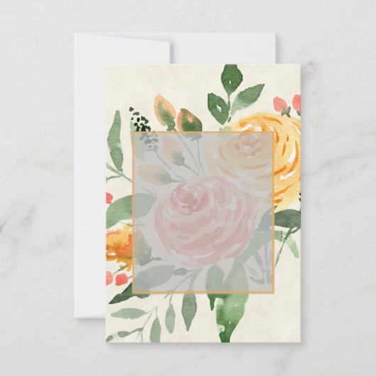 Leeg budget Elegant Oranje bloem bruiloft  Kaart (Voorkant)