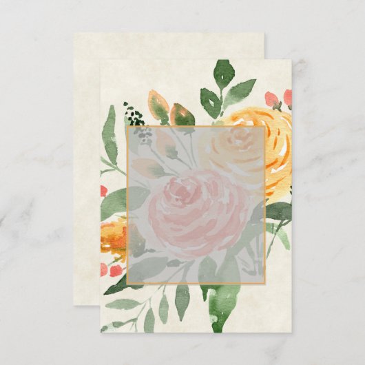 Leeg budget Elegant Oranje bloem bruiloft  Kaart (Voorkant / Achterkant)