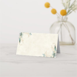 Leeg budget Eucalyptus en gouden bruiloft Plaatskaartje