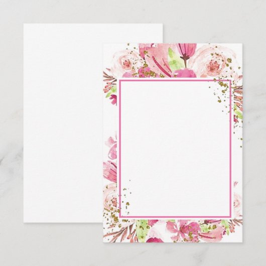 Leeg budget Fantastische roze bloemen bruiloft Uit Kaart (Voorkant / Achterkant)