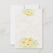 Leeg budget Geel waterverf bloem bruiloft Kaart (Voorkant)