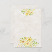 Leeg budget Geel waterverf bloem bruiloft Kaart (Voorkant / Achterkant)