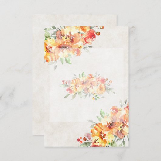 Leeg budget Ginger waterverf bloem bruiloft  Kaart (Voorkant / Achterkant)