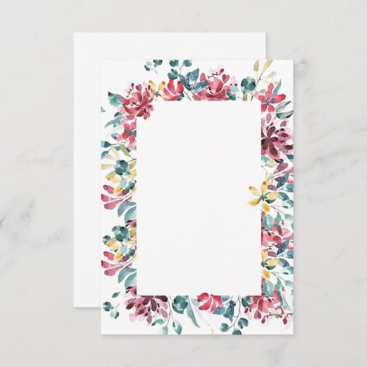 Leeg budget Helder bloem bruiloft  Kaart (Voorkant / Achterkant)