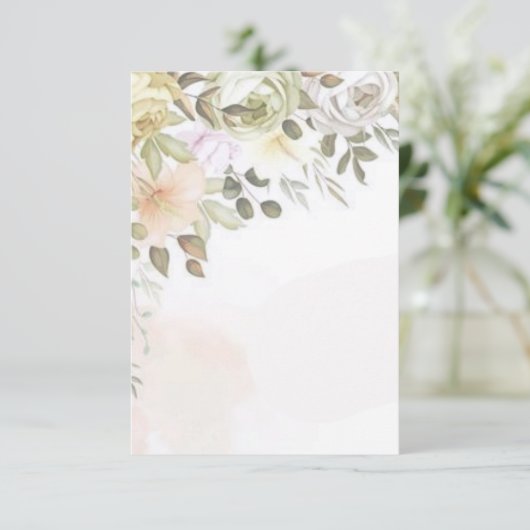 Leeg budget Herfst Bloem bruiloft  Kaart (Staand voorkant)