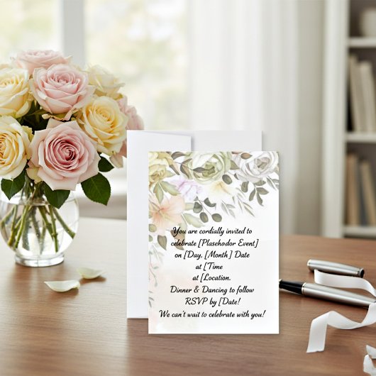 Leeg budget Herfst Bloemen bruiloft Kaart