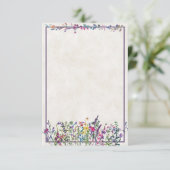 Leeg budget Kleurrijke wilde bloemen bruiloft Uitn Kaart (Staand voorkant)