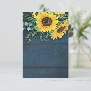 Leeg budget Landelijke zonnebloemen bruiloft Kaart