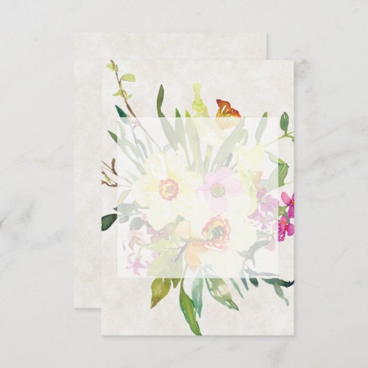 Leeg budget Lentebos narcissen bruiloft Kaart (Voorkant / Achterkant)