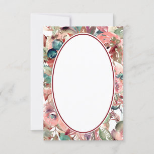 Leeg budget Oranje aquarel bloem bruiloft   Kaart