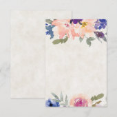 Leeg budget Oranje en blauwe bloem bruiloft Kaart (Voorkant / Achterkant)