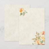 Leeg budget Oranje en gele bloemige trouw  Kaart (Voorkant / Achterkant)