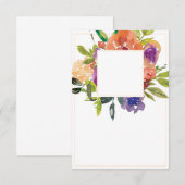Leeg budget Oranje en paarse bloem bruiloft  Kaart (Voorkant / Achterkant)