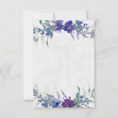 Leeg budget Paars en blauw bloemend weddingbudget Kaart (Voorkant)