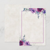 Leeg budget paars en mauve bloem bruiloft in kaart (Voorkant / Achterkant)