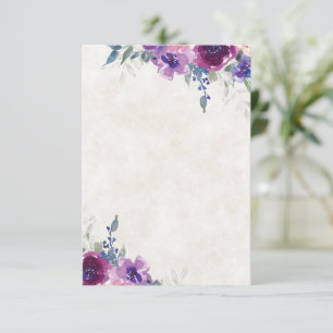 Leeg budget paars en mauve bloem bruiloft kaart