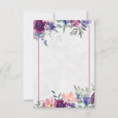 Leeg budget Paars en oranje bloem bruiloft Inv Kaart (Voorkant)