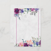 Leeg budget Paars en oranje bloem bruiloft Inv Kaart (Voorkant / Achterkant)