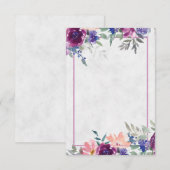 Leeg budget Paars en oranje bloemen bruiloft  Inv Kaart (Voorkant / Achterkant)
