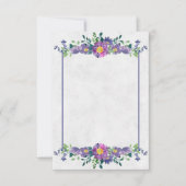 Leeg budget paarse bloemenframe bruiloft  kaart (Voorkant)
