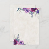 Leeg budget paarse en mauve bloem bruiloft kaart (Voorkant / Achterkant)
