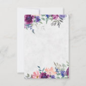 Leeg budget Paarse en oranje bloemen bruiloft  Kaart (Voorkant)