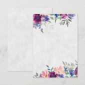 Leeg budget Paarse en oranje bloemen bruiloft  Kaart (Voorkant / Achterkant)