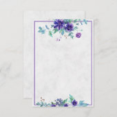 Leeg budget Paarse waterverf bloem bruiloft factuu Kaart (Voorkant / Achterkant)