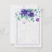 Leeg budget paarse waterverf bloem bruiloft   In Kaart (Voorkant)