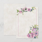 Leeg budget Paarse waterverf bloemen bruiloft uitn Kaart (Voorkant / Achterkant)