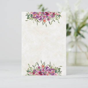 Leeg budget Paarse wilde bloemen bruiloft  Kaart