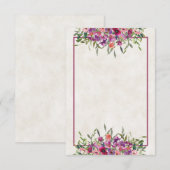 Leeg budget Paarse wilde bloemen bruiloft uitnodig Kaart (Voorkant / Achterkant)