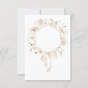 Leeg budget Pastel roze bloemen bruiloft  Kaart